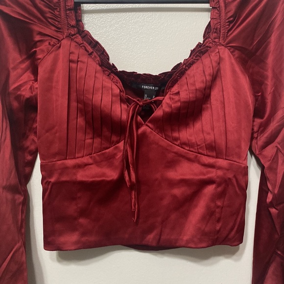 Red Silk Top - Picture 2 of 3